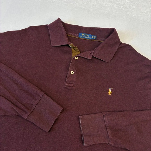 Polo Ralph Lauren Other - Polo Ralph Lauren Polo Shirt Mens XLT Burgundy Long Sleeve Cotton Pony Logo Tall